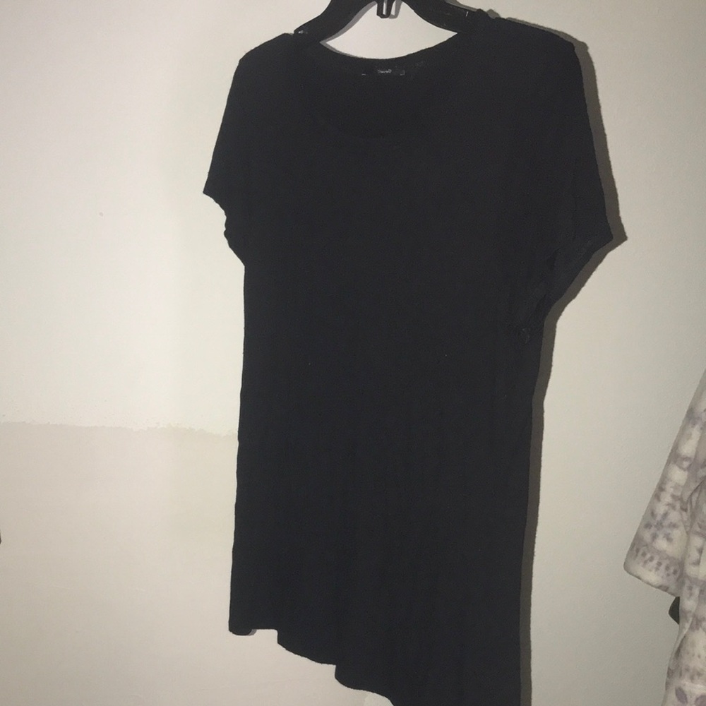 Black Asymmetrical Dolman Sleeve Dress